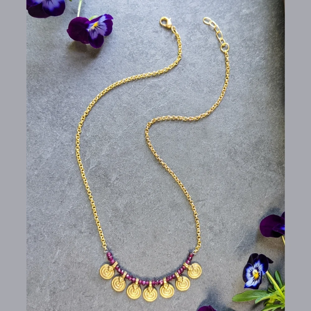 🦋LAST🦋 NWT Baizaar Garnet Charm Beaded Necklace